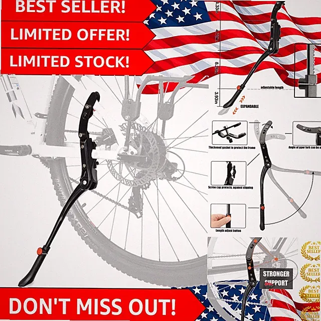 Collapsible Bicycle Kickstand for 22-28 Inch BMX/Mountain/Road Bikes - Durable