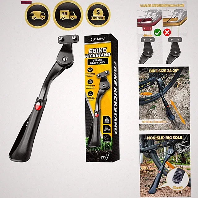Heavy Duty Bike Kickstand 24"-29", Max Load 170 LBS, Non-Slip Large Foot with...
