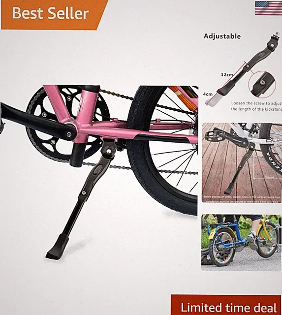 Sturdy Children’s Bike Kickstand with Easy Installation - Fits 12-28 Inch Bikes